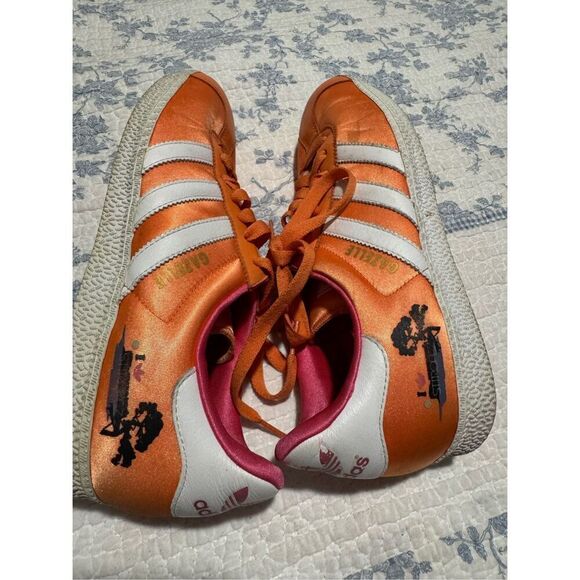 Adidas Gazelle Orange trainers leather 8 1/2 - Picture 3 of 12